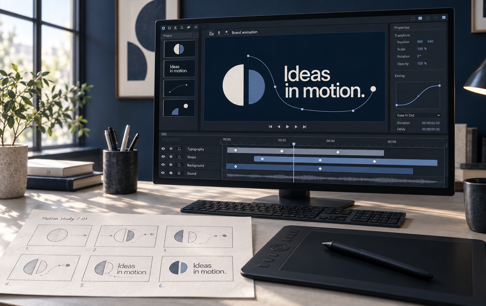 Animation and motion design studio displays