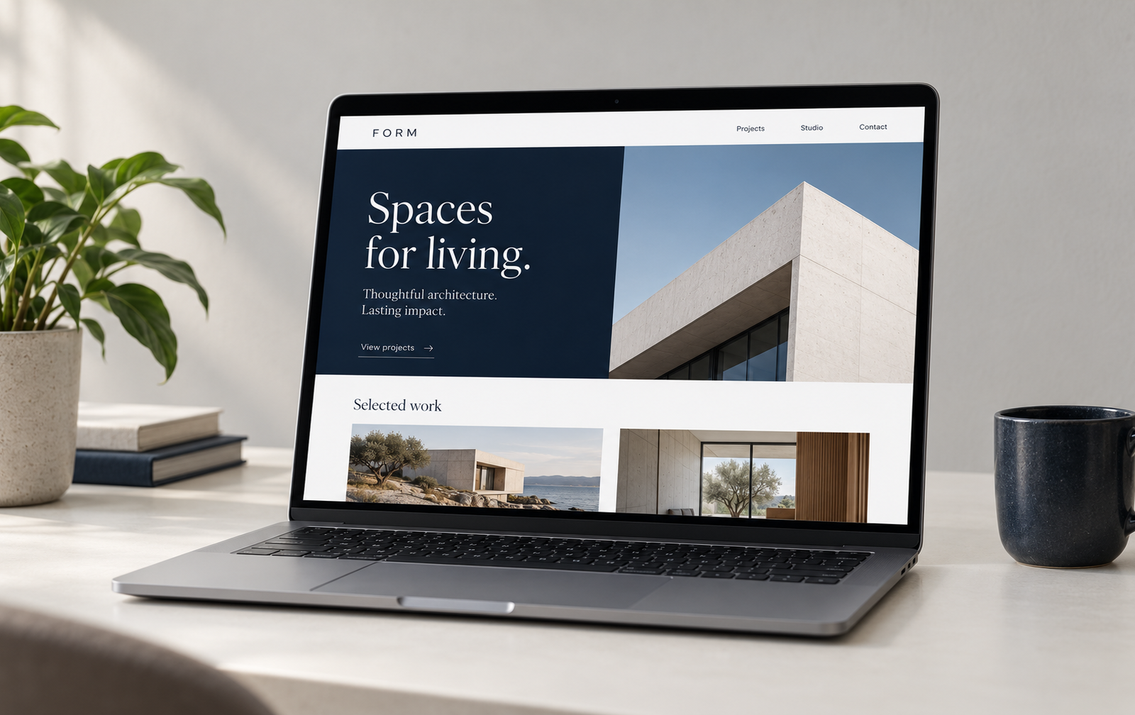 Website design and development showcase across screens